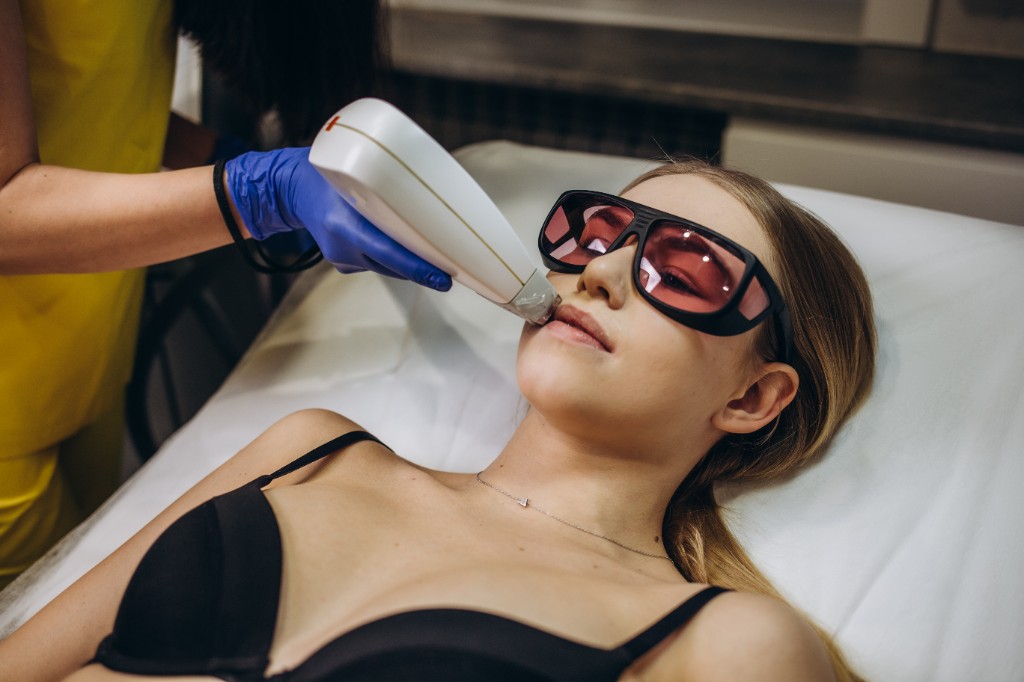 Precision laser treatment in progress